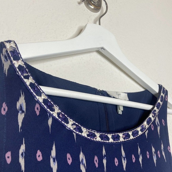 Joie Kayture Embroidered Silk Navy Romper S - Picture 3 of 11